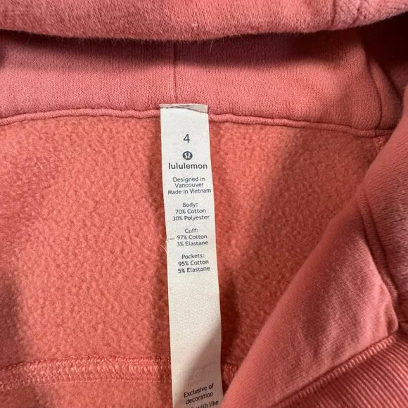Lululemon Lipstick Scuba size 4 zip up hoodie with thumbholes - Picture 2 of 5
